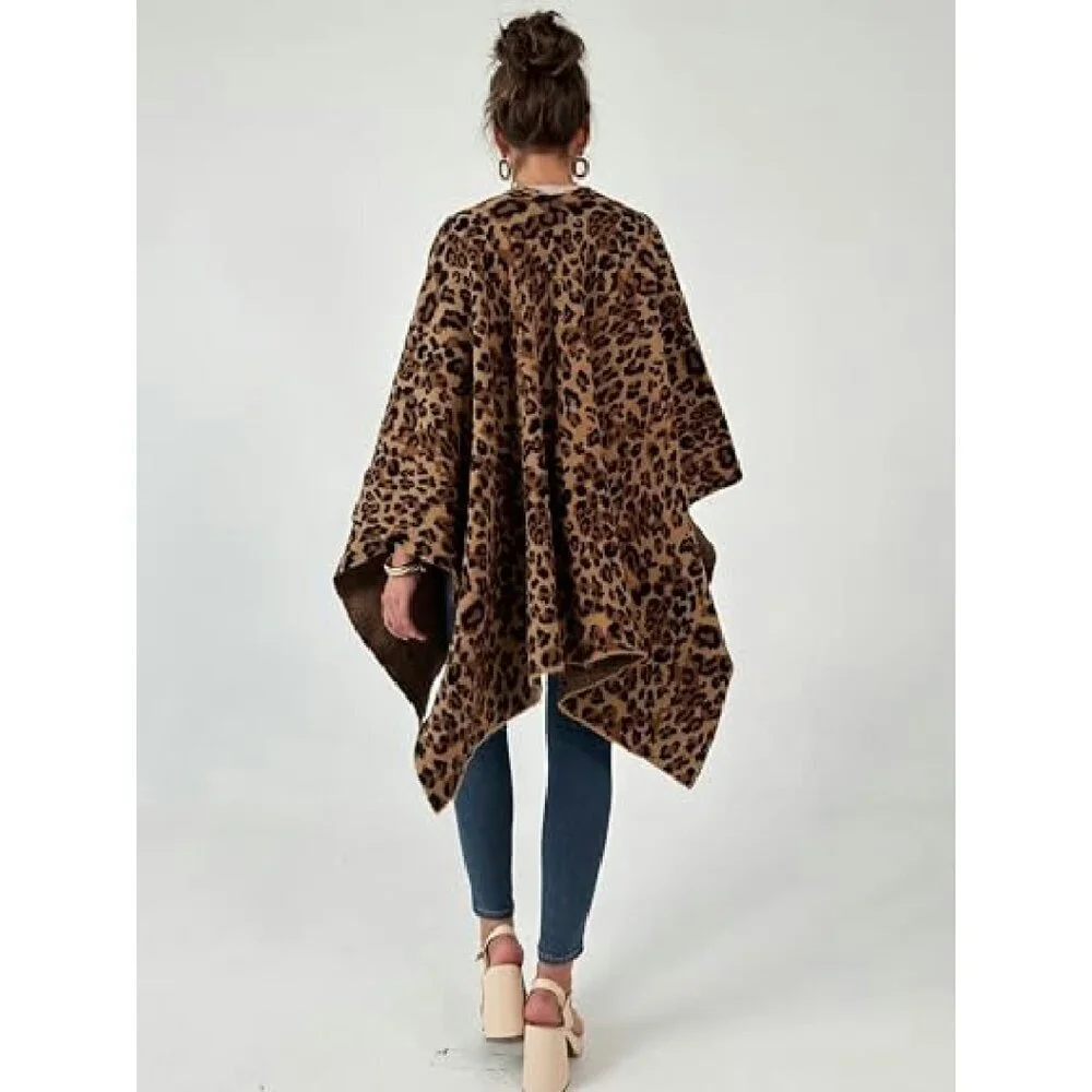Women's Shawl Wrap Poncho Ruana Cardigan Open Front Sweater Cape